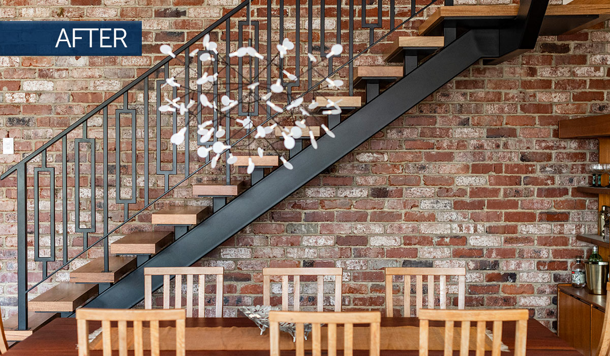 Photo of staircase inside second storey addition in Mt Lawley - renovated by Nexus Homes Group